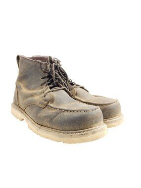 Brazos Mens Size 13 Brown Leather Safety Toe Work Boots